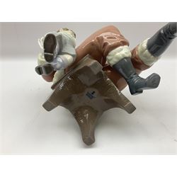 Lladro figure, A Special Toy, modelled as Father Christmas with a young boy, with original box, no 5971, year issued 1993, year retired 1996, H26cm