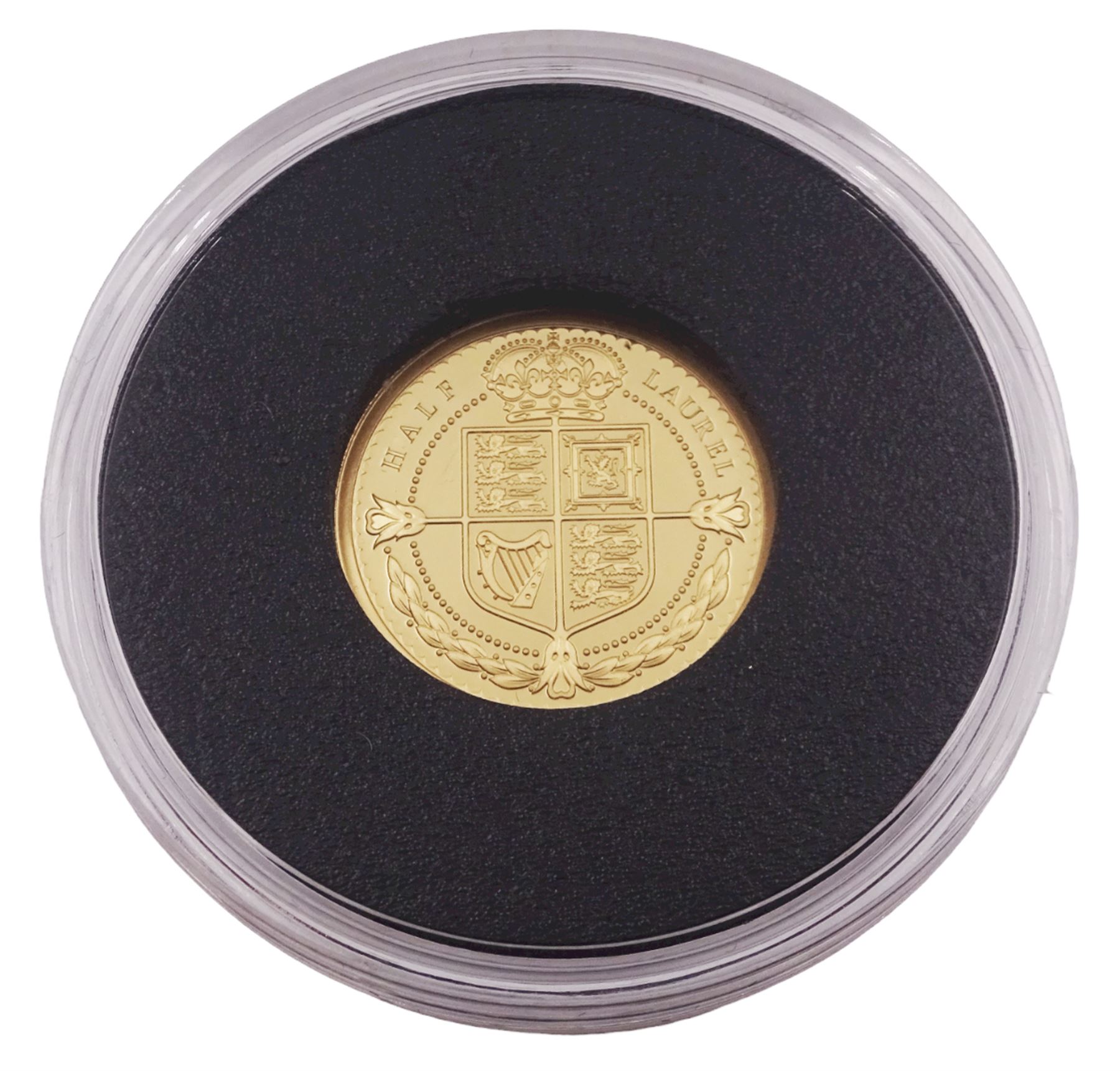 Queen Elizabeth II Tristan Da Cunha 2021 22-carat gold proof half laurel coin, cased with certificate