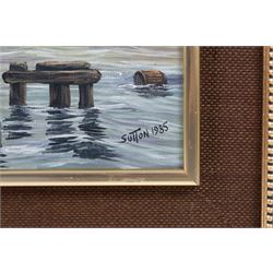 Keith Sutton (British 1924-1991): 'Malabar - Blackwall Frigate' and 'Royal Sovereign', two oils on canvas board signed and dated 1984 and 1985, in matching frames, 50cm x 40cm