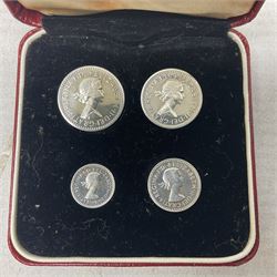 Queen Elizabeth II 1954 maundy coin set, cased