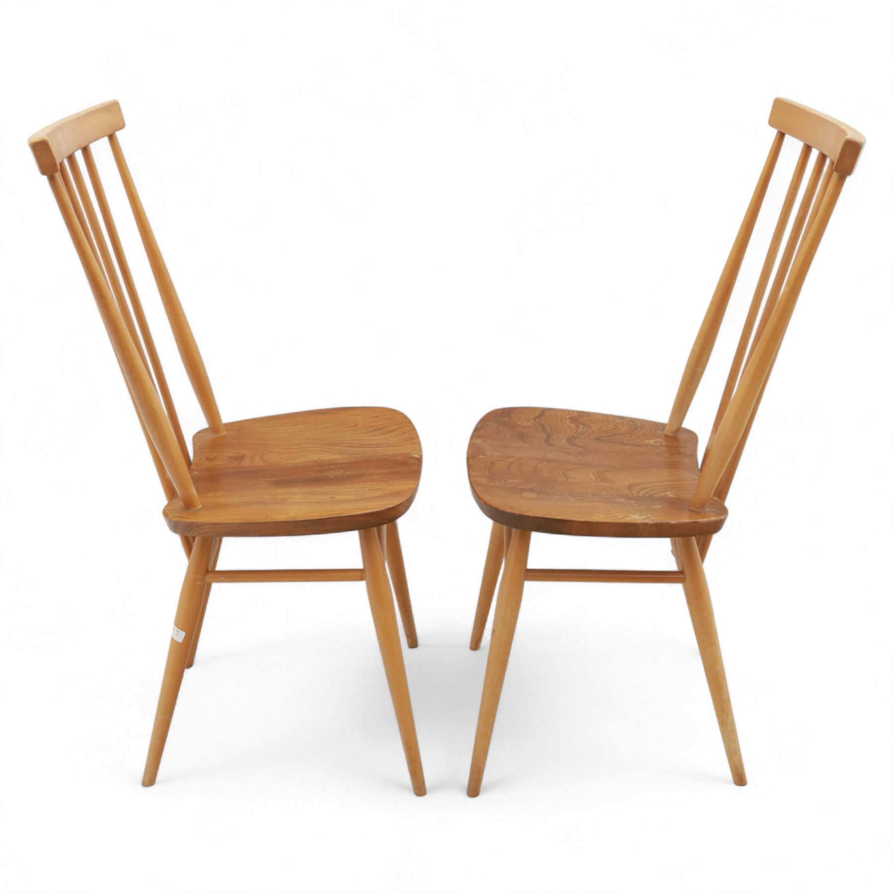 Ercol Pair of high back Windsor kitchen chairs Mid-Century