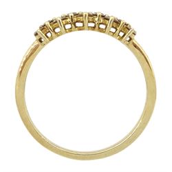 9ct gold round brilliant cut champagne diamond ring, hallmarked, total diamond weight approx 0.50 carat