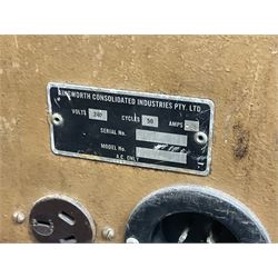 Aristocrat Nevada Lucky Strike one-armed bandit arcade machine, circa 1964, light-up display in aluminium and stainless steel case, with keys, H72cm 