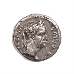 Roman Empire - Galba (AD 68-69): Silver Denarius coin, obverse laureate head of Galba right, reverse Victory advancing left holding wreath and palm, VICTORIA P R; AD 68-69, Rome mint