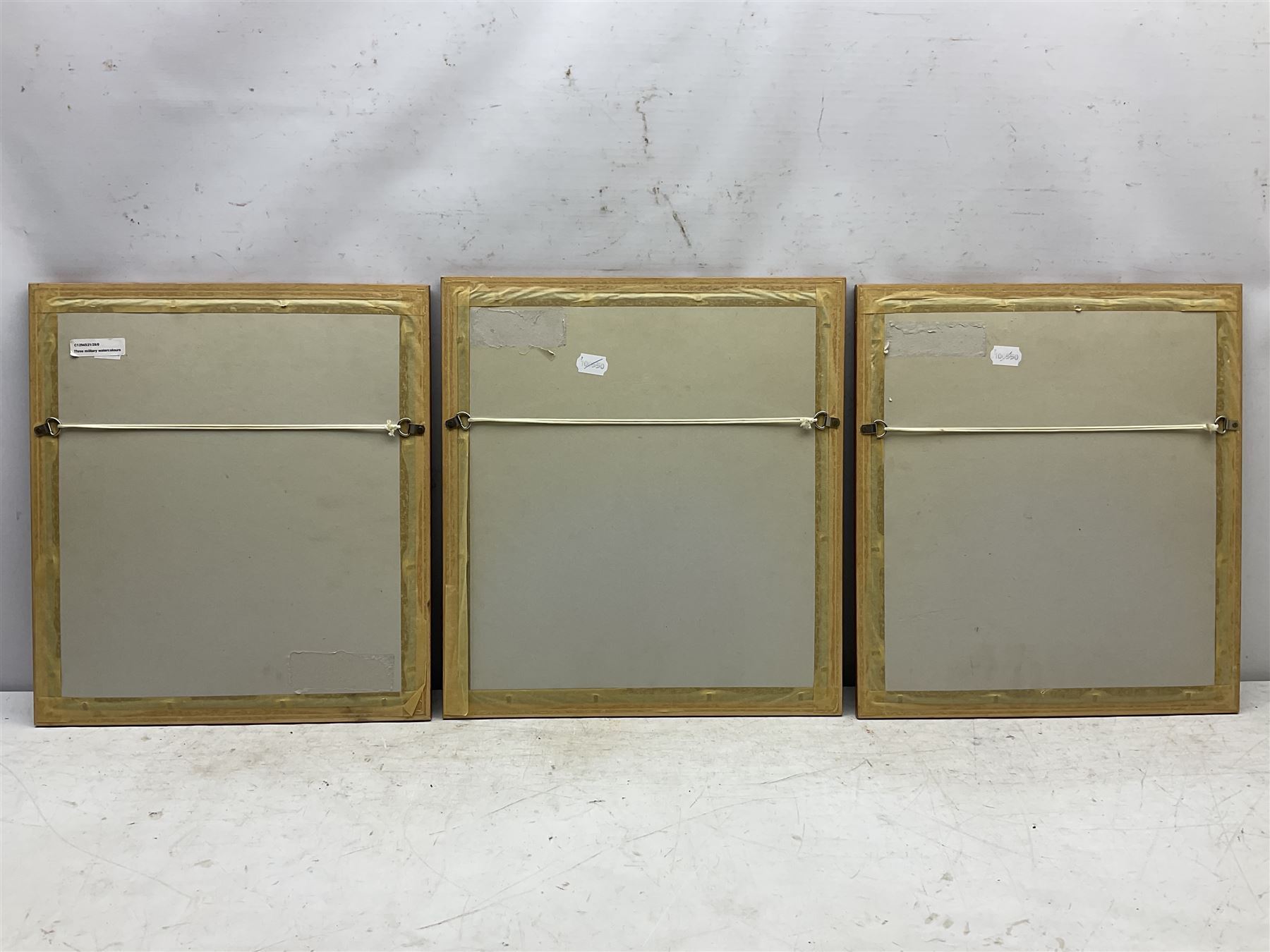 Set of three watercolours of military interest - Northumberland Yeomanry Hussars c1910, Shropshire Yeomanry Sergeant and Private c1914 and Essex Yeomanry c1914, each titled on mount 26 x 22cm, mahogany stained frames (3)