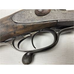 SHOTGUN CERTIFICATE REQUIRED - Purdey 12-bore side-by-side double barrel hammer shotgun, STOCK AND ACTION ONLY as barrels cut ready for sleeving, screw underlever action, serial no.616177