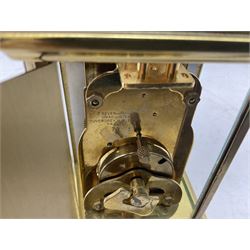 French Bayard carriage clock in brass case H11.5cm