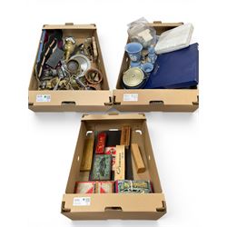 Collection of ceramics including Wedgewood Jasperware, mid 20th century games including Do...