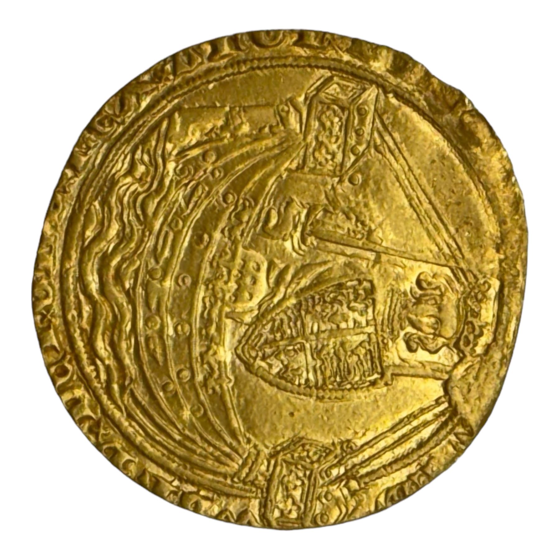 Edward III (1327-77) hammered gold noble coin, approximately 6.13 grams