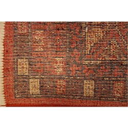  Two Persian style red ground rugs, 157cm x 84cm (maximum)  