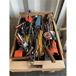 Selection of tools, spanners, saw blades