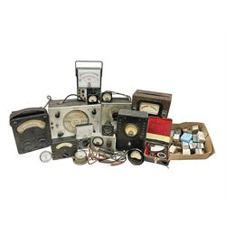 Collection of electrical testing equipment, to include The Automatic Coil Winder & Electrical Equipment Company Ltd Universal Avometer and Universal Avominor, Ross RE-177M ohm meter, British Physical Laboratories Universal Bridge model RS700, Weston Electrical Instrument Co model E665, RF Signal Generator Model RS600, Radar Cathode Ray Tube Tester Reactivator, etc