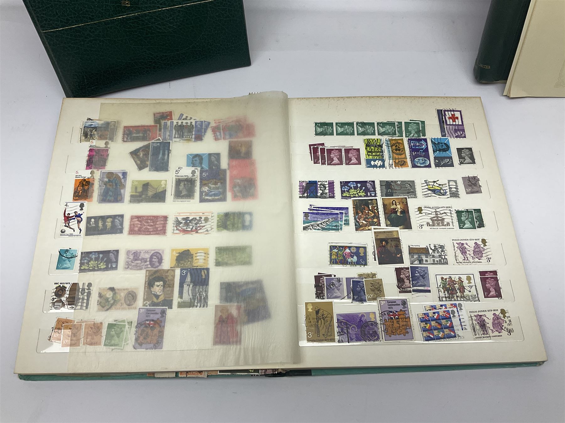Queen Elizabeth II Great British first day covers with special postmarks and printed addresses, other covers, QEII used postage stamps, Basutoland, Southern Nigeria and other world stamps, housed in various albums, stockbooks, folders and loose, in one box