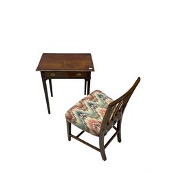 Georgian mahogany side table and a mahogany chair with upholstered seat (2)