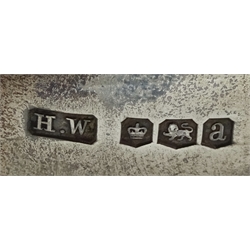 Two silver vases by Charles Edwards, London 1902, set of six teaspoons and sugar tongs by Lee & Wigfull, Sheffield 1918 cased, silver clover leaf bon bon dish by Henry Matthews, Birmingham 1903 and a hallmarked silver lidded box, weighable silver approx 6.9oz 