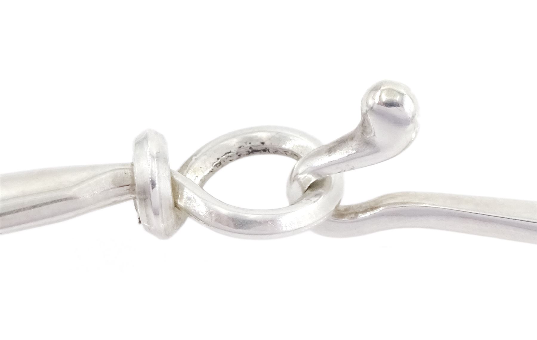 Georg Jensen silver 'Dew Drop' rock crystal pendant necklace designed by Vivianna Torun Bülow-Hübe, pendant No. 311C, on silver collar, No. 410, boxed