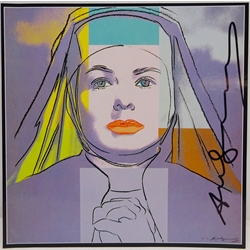  Andy Warhol (American 1928-1987): 'Ingrid Bergman', colour lithograph signed in felt tip pen by Andy Warhol 21cm x 21cm unframed  