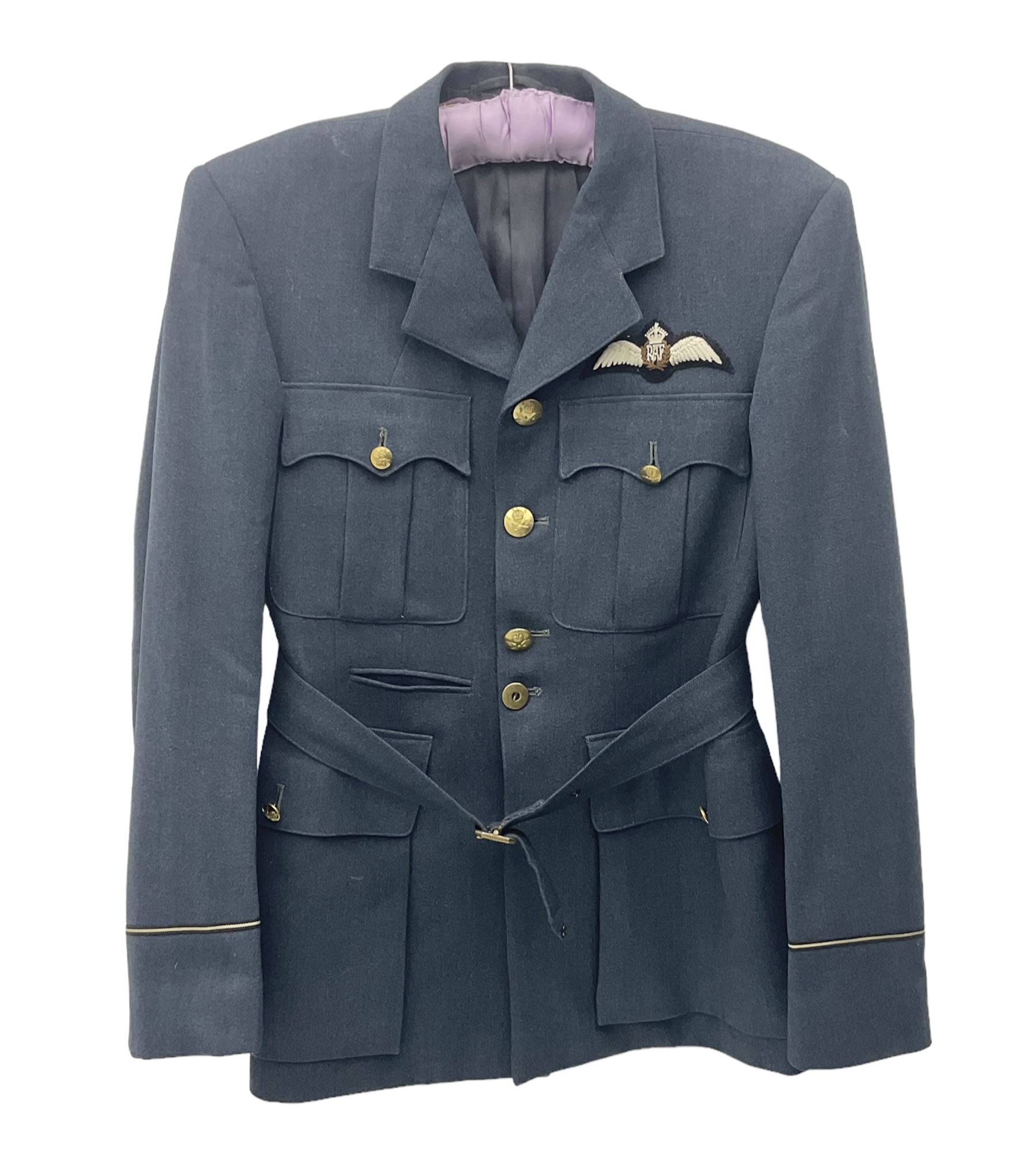 RAF pilot officer's tunic, bears Gieves label 'W.L. Dumble C/68/11406 L/6/51'