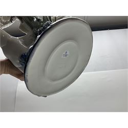 Large Lladro figure group, Swans Take Flight, modelled as two swans upon raised on circular wooden plinth, sculpted by Salvador Debon, H68cm