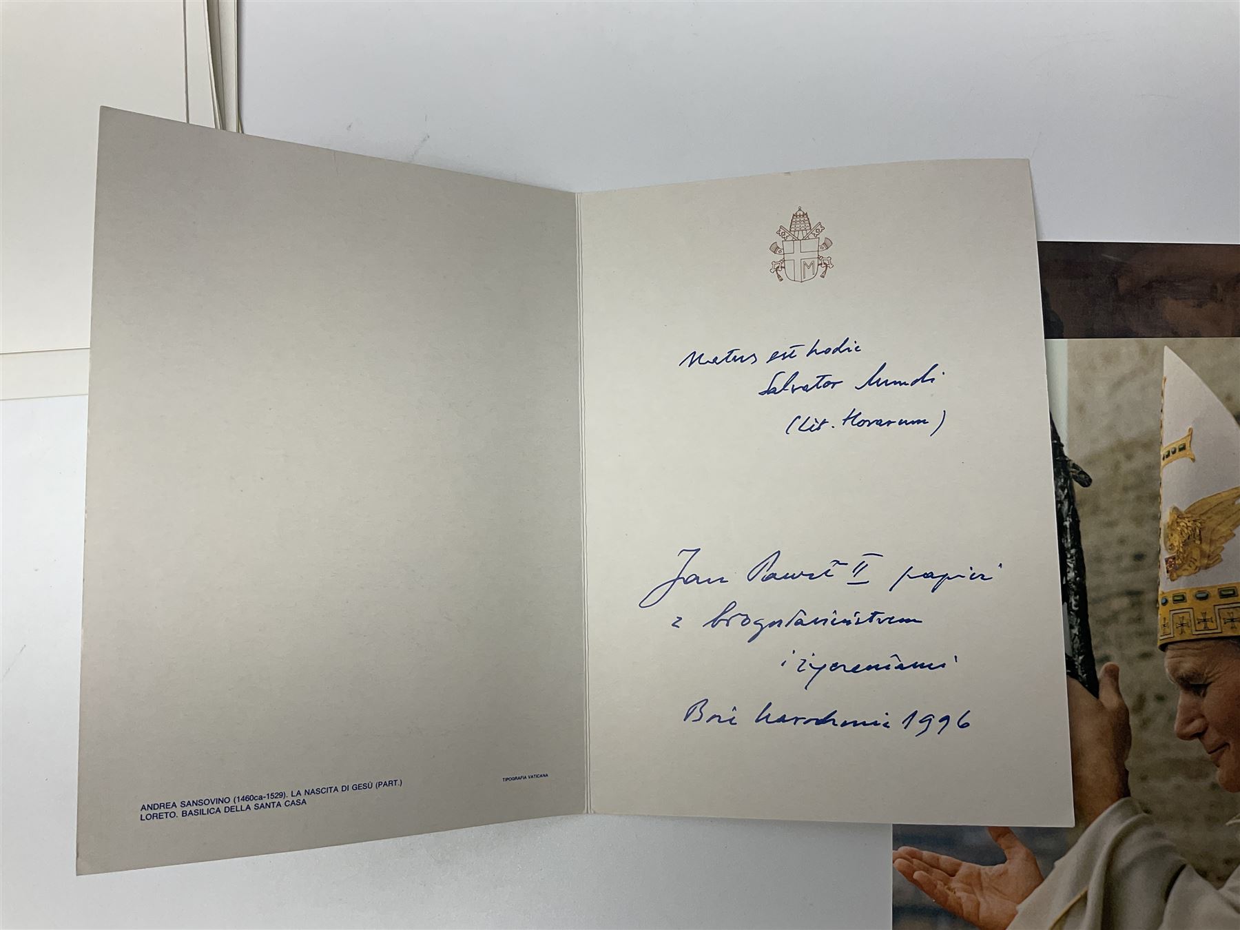 Helen Bradley signed presentation book; quantity of letters and cards from the Pope John Paul II 1970s-1990s; and two Elvis items