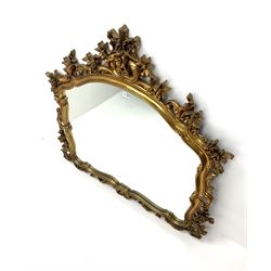 Chippendale style ornate gilt framed over mantle mirror 
