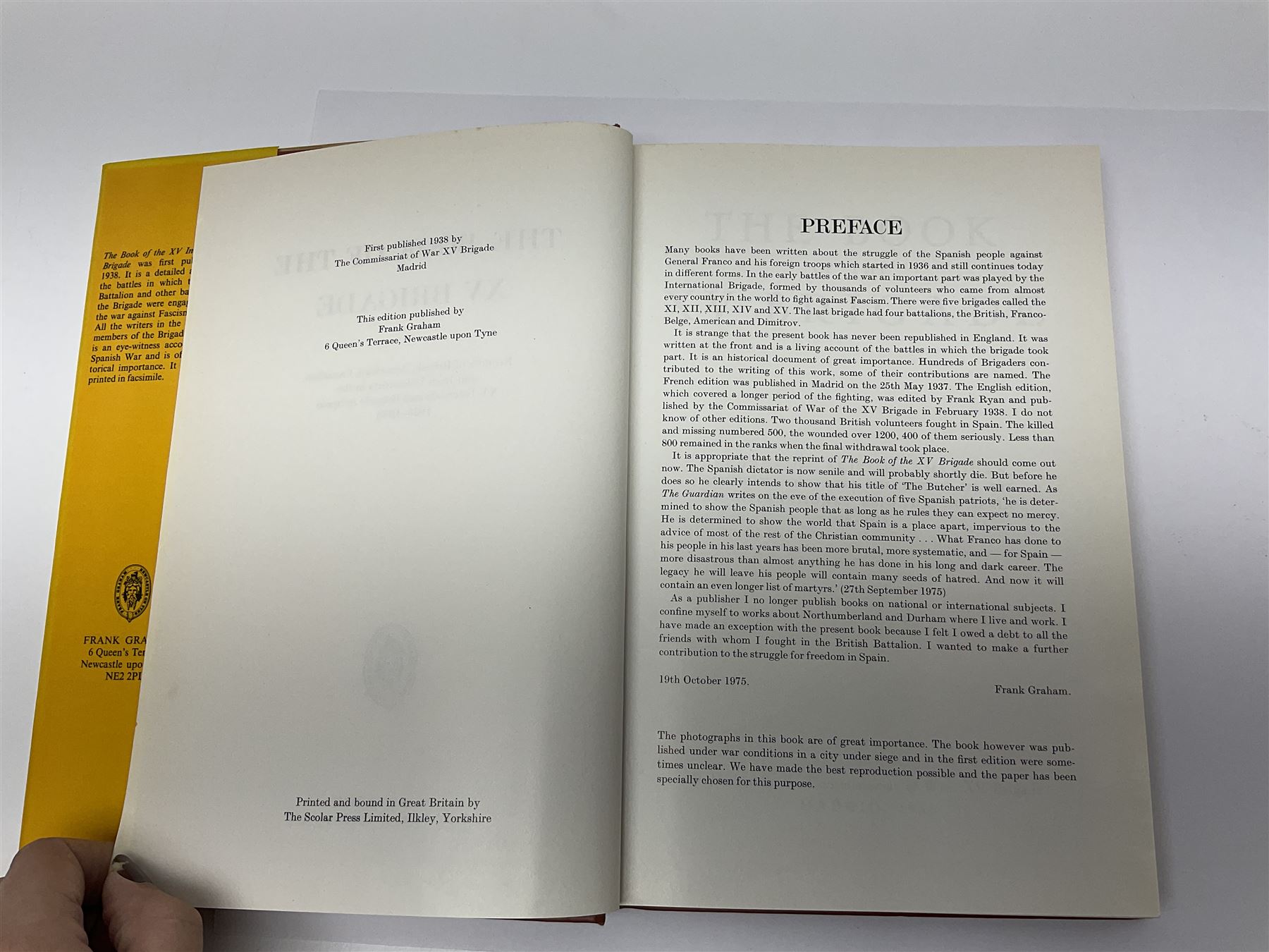 Hawker Lt. Col. P.: Instructions to Young Sportsmen in all that Relates to Guns and Shooting. 1833 7th edition. Re-bound in green cloth; Harting James Edmund: Hints on Shore Shooting.1871; Army Field Service Pocket Book. 1938. Contains numerous bound pamphlets; Ferrar Major M.L.: Officers of The Green Howards. 1920; Blake George: Mountain & Flood - History of the 52nd Lowland Division. 1950; and XV International Brigade. 1975 (6)