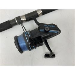 Shakespeare 'Composite Beachcaster 1332-300' 10ft two piece rod with Shakespeare alpha reel, Elastiglas two piece fly rod, Ryobi Masterline carbon fibre 'Pioneer PIF 85 Fly 8' 6