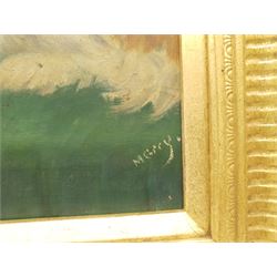 English Primitive School (20th century): Cavalier King Charles Spaniel, oil on canvas signed 30cm x 34cm