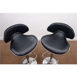  Pair chrome style finish bar stools, H102cm   