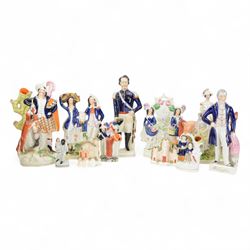 Collection of 19th century and later Staffordshire figures, including Vivandiere, Napolean...