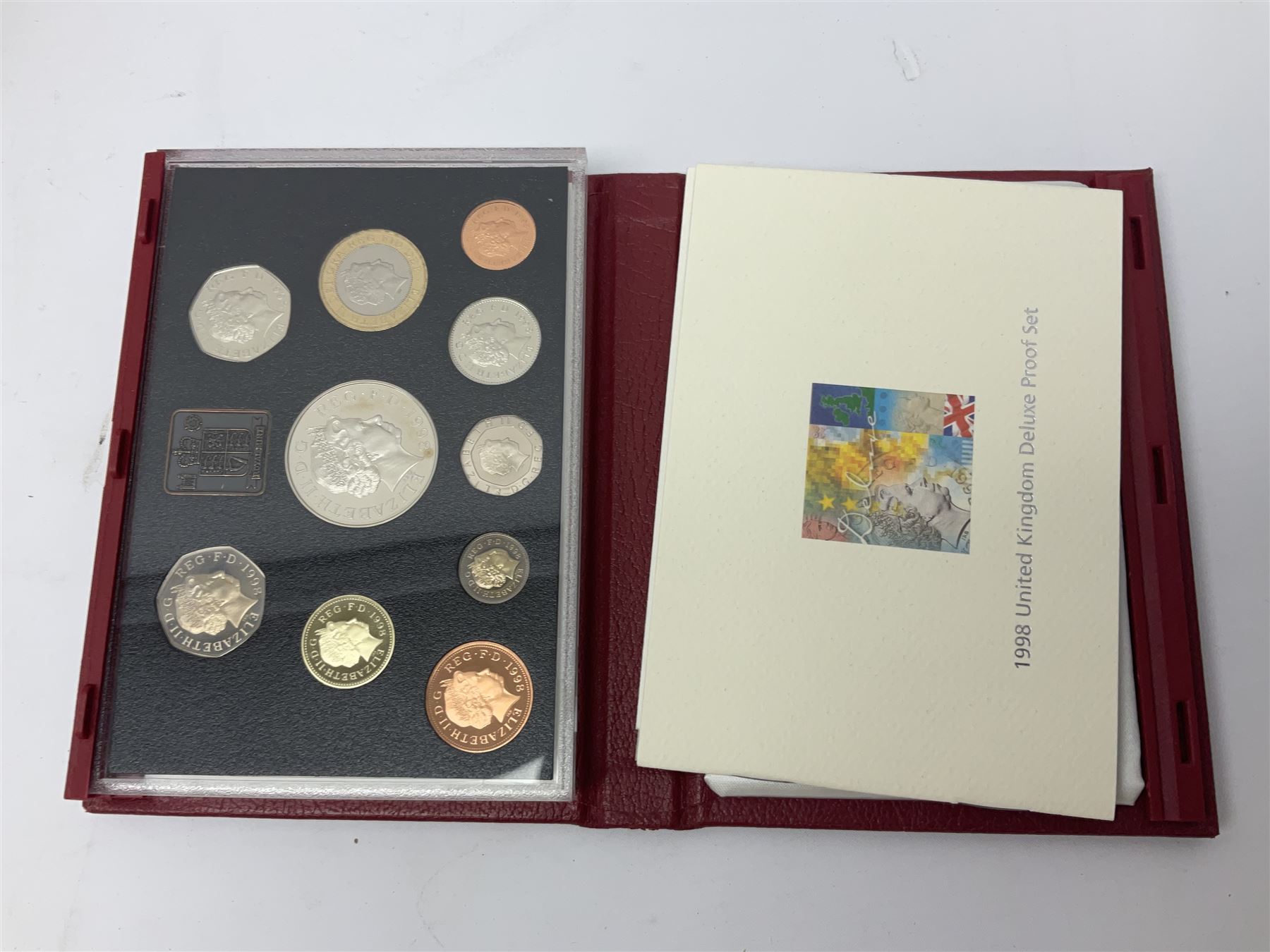 Six The Royal Mint United Kingdom proof coin collections, dated 1995, 1996, 1998, 2002, 2006 and 2007 all cased with certificates