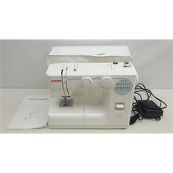  Janome 217-S electric sewing machine with instructions, foot pedal & cover   