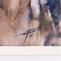 Diego Ferrer (Argentinian Contemporary): Gauchos on Horseback, set of three watercolours signed and variously dated, each approx. 22.5cm x 14.5cm (3) (one unframed)