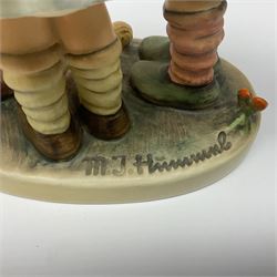 Large Hummel figure group by Goebel, School Girls, together with Hummel figure group, We Wish You The Best, tallest H23.5cm