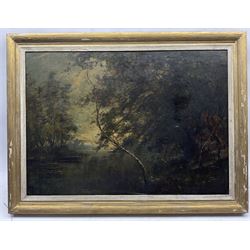 English School (19th Century): Shaded Stream, oil on canvas unsigned 44cm x 62cm 