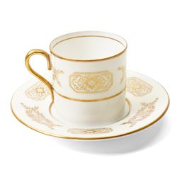 Six Royal Crown Derby coffee cans and saucers, pattern 383, together with six Aynsley coffee cans and saucers