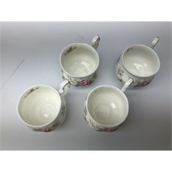 Royal Albert Colleen pattern tea ware comprising teapot, milk jug, sucrier, four cups and six saucers