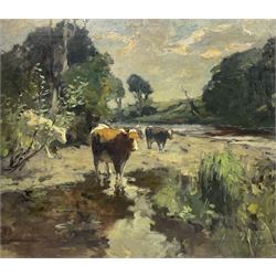 Bertram Priestman RA ROI NEAC (British 1868-1951): 'On the River Wharfe', oil on canvas signed and dated 1901, 70cm x 81cm