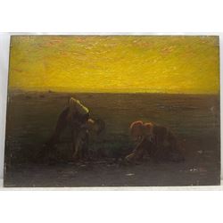 Joseph Alfred Terry (Staithes Group 1872-1939): The Gleaners, oil on canvas signed and dated 1899, 86cm x 122cm (unframed)
Provenance: Artist's Studio Sale, Christie's 3rd July 1986, Lot 209. Studio Sale stamp verso