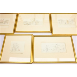 John Johnson (British 1843-1920): Architectural Studies, eight pencil and watercolour sketches variously signed, titled and dated, max 13cm x 20cm (8) 
Notes: Johnson was a British architect most notable for designing the Jubilee Clock Tower in Brighton; these sketches were taken from his Architectural Association sketchbook 1897-1904.