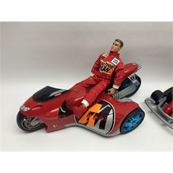 Action Man - six modern figures with associated vehicles/accessories comprising Mission Grand Prix car, motorbike with sidecar, go-kart, motorbike, snowboard and bicycle 