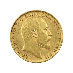King Edward VII 1907 gold half sovereign coin
