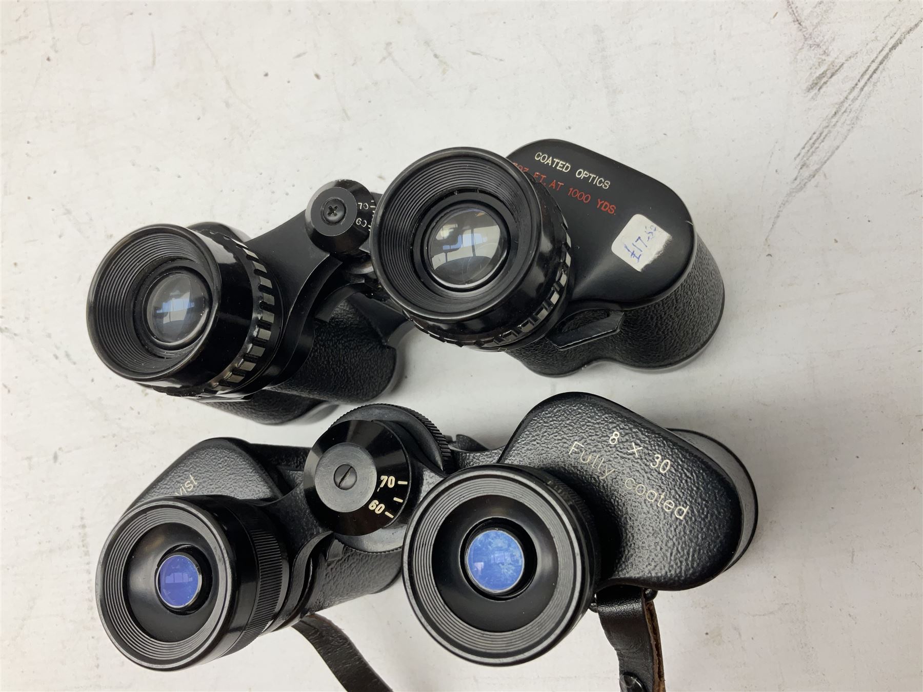 Eight cased pairs of binoculars, to include Noctovist Mk II 8x30, Prinz 8x30, Steiner Bayreuth 8x30, Springfield H.F.P 8x26 etc
