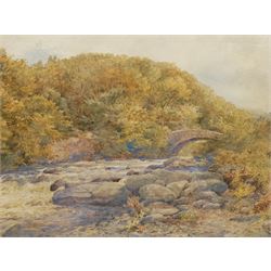 Samuel William Oscroft (British 1834-1924): River at 'Lynmouth North Devon', watercolour signed and dated 1863, old title label verso 24cm x 32cm