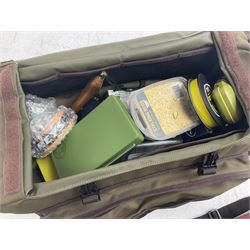 Five fly fishing rods, to include Greys Greyflex M2, Greys Missionary 9'3 etc, together with fly reel, flies, Wychwood fishing bag and various fishing other tackle items 