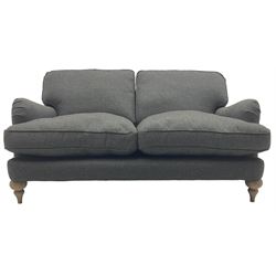 Marks and Spencer - 'Rochester' two-seat sofa on turned light wood feet, upholstered in charcoal fabric 