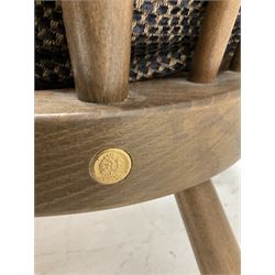 Ercol Evergreen high back easy chair, upholstered back and seat cushion