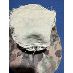 WWII SS camouflaged field cap, pea pattern camouflage