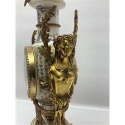 Franklin Mint; Marie Antoinette flowers of Versailles clock, H42cm