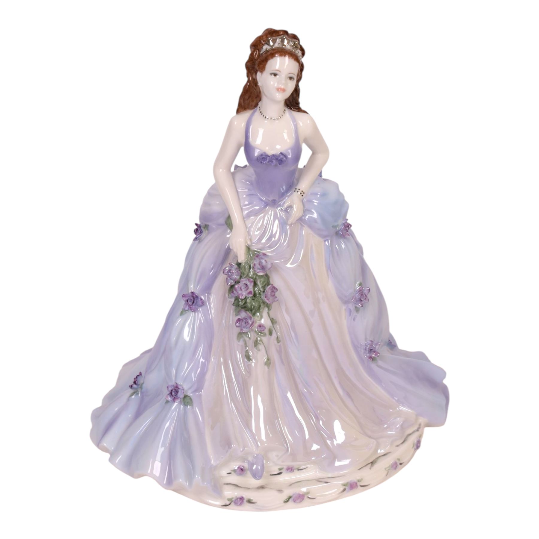 Coalport figure English Rose Collection : Last in the Series, Lilac Time, No. 86 of 1000, with box and certificate, H26cm